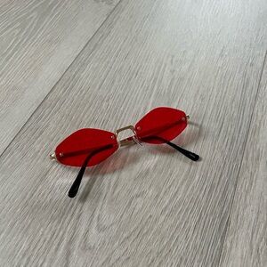 Red Round Sun Glasses
